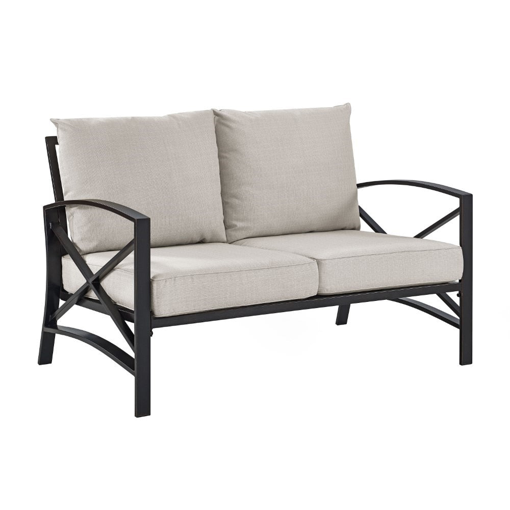 Crosley Furniture - Kaplan Loveseat in Oiled Bronze With Oatmeal Universal Cushion Cover - KO60008BZ-OL view 2