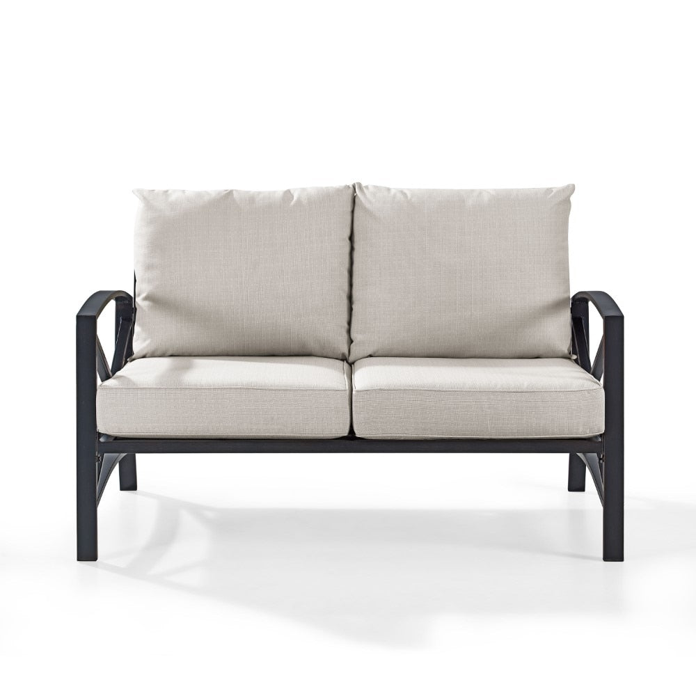Crosley Furniture - Kaplan Loveseat in Oiled Bronze With Oatmeal Universal Cushion Cover - KO60008BZ-OL veiw 4