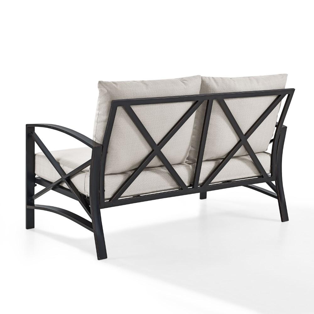 Crosley Furniture - Kaplan Loveseat in Oiled Bronze With Oatmeal Universal Cushion Cover - KO60008BZ-OL veiw 5