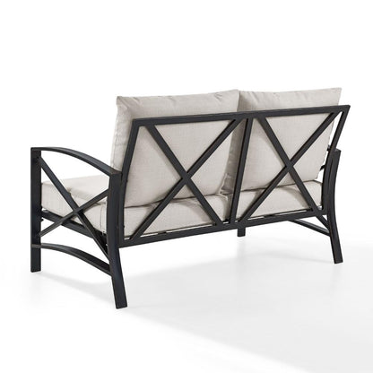 Crosley Furniture - Kaplan Loveseat in Oiled Bronze With Oatmeal Universal Cushion Cover - KO60008BZ-OL veiw 5