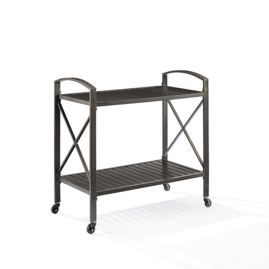 Crosley Furniture - Kaplan Outdoor Metal Bar Cart Oil Rubbed Bronze - CO7390-BZ_CLOSEOUT veiw 2