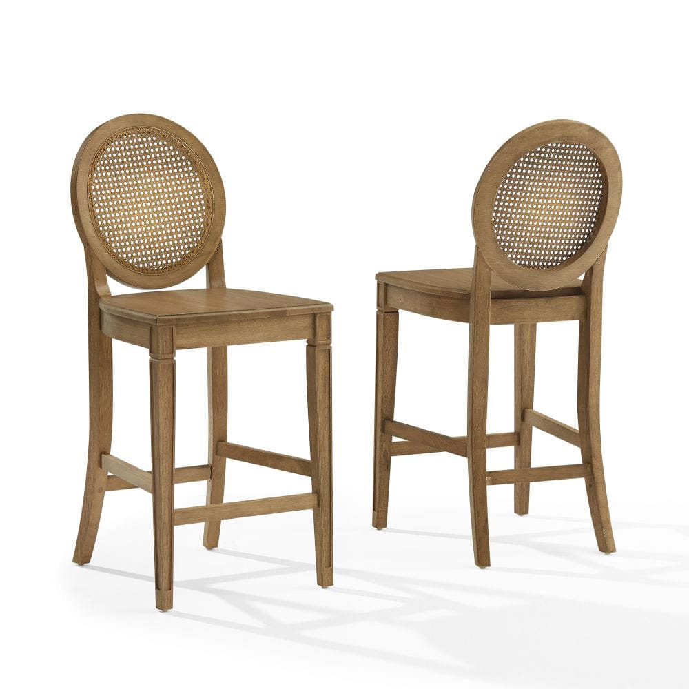 Crosley Furniture - Katia 2-Piece Cane-Back Counter Stool Set - 2 Cane-Back Counter Stools - CF503226-DW view 1
