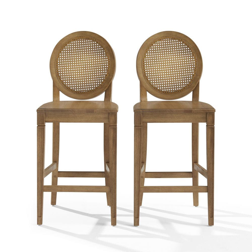 Crosley Furniture - Katia 2-Piece Cane-Back Counter Stool Set - 2 Cane-Back Counter Stools - CF503226-DW view 2