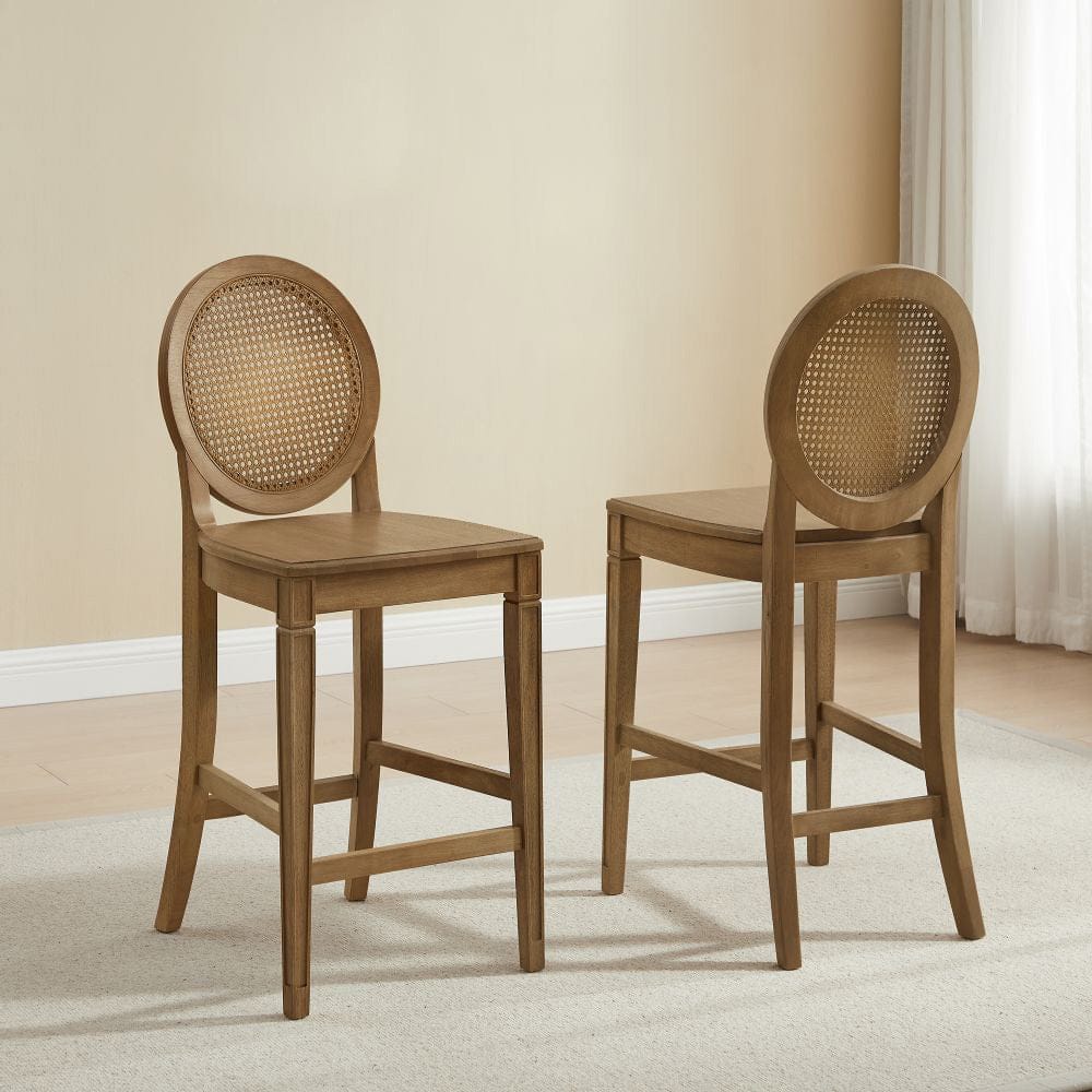 Crosley Furniture - Katia 2-Piece Cane-Back Counter Stool Set - 2 Cane-Back Counter Stools - CF503226-DW view 6