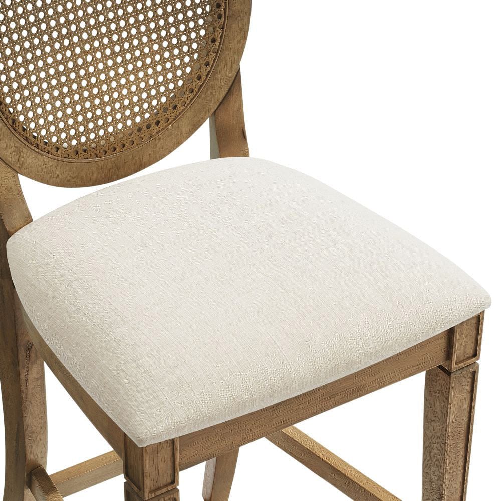 Crosley Furniture - Katia 2-Piece Upholstered Cane-Back Counter Stool Set - 2 Upholstered Cane-Back Counter Stools - CF503326DW-CR view 2