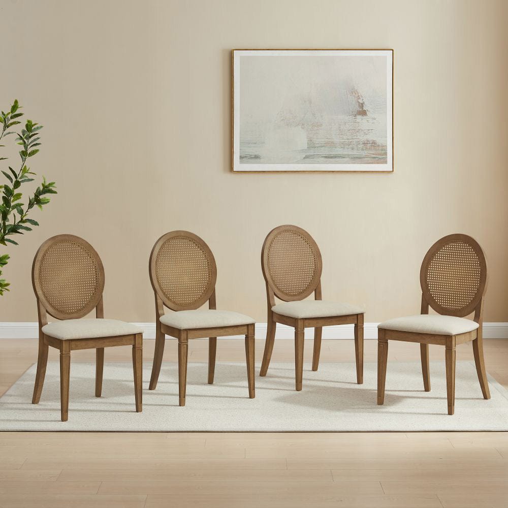 Crosley Furniture - Katia 4-Piece Upholstered Cane-Back Dining Chair Set - 4 Upholstered Cane-Back Chairs - KF20045DW-CR view 7