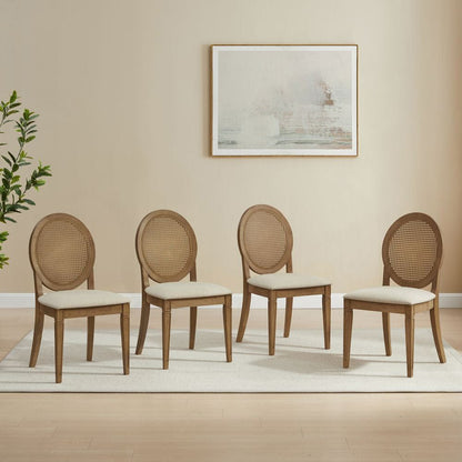 Crosley Furniture - Katia 4-Piece Upholstered Cane-Back Dining Chair Set - 4 Upholstered Cane-Back Chairs - KF20045DW-CR view 7