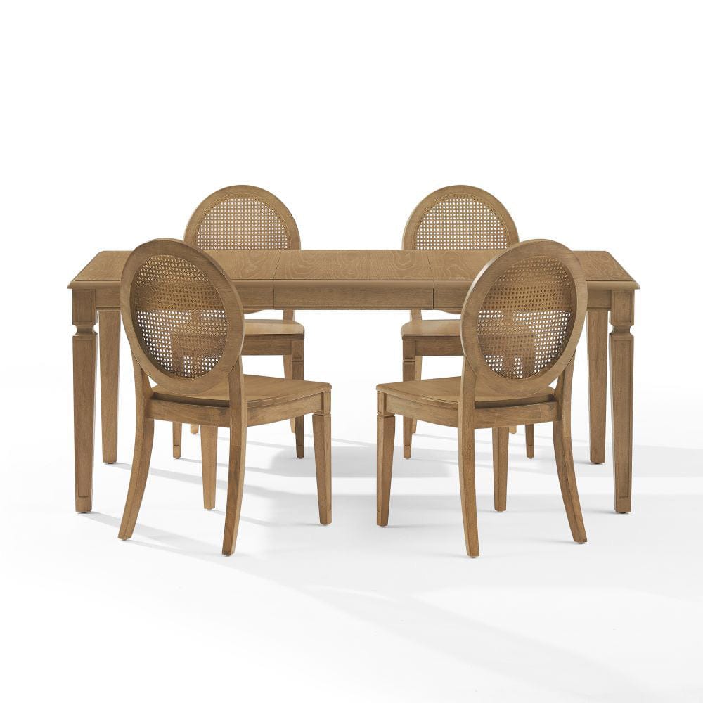 Crosley Furniture - Katia 5-Piece Dining Table Set For 4 With Cane-Back Chairs - Table & 4 Cane-Back Chairs - KF20043DW view 1
