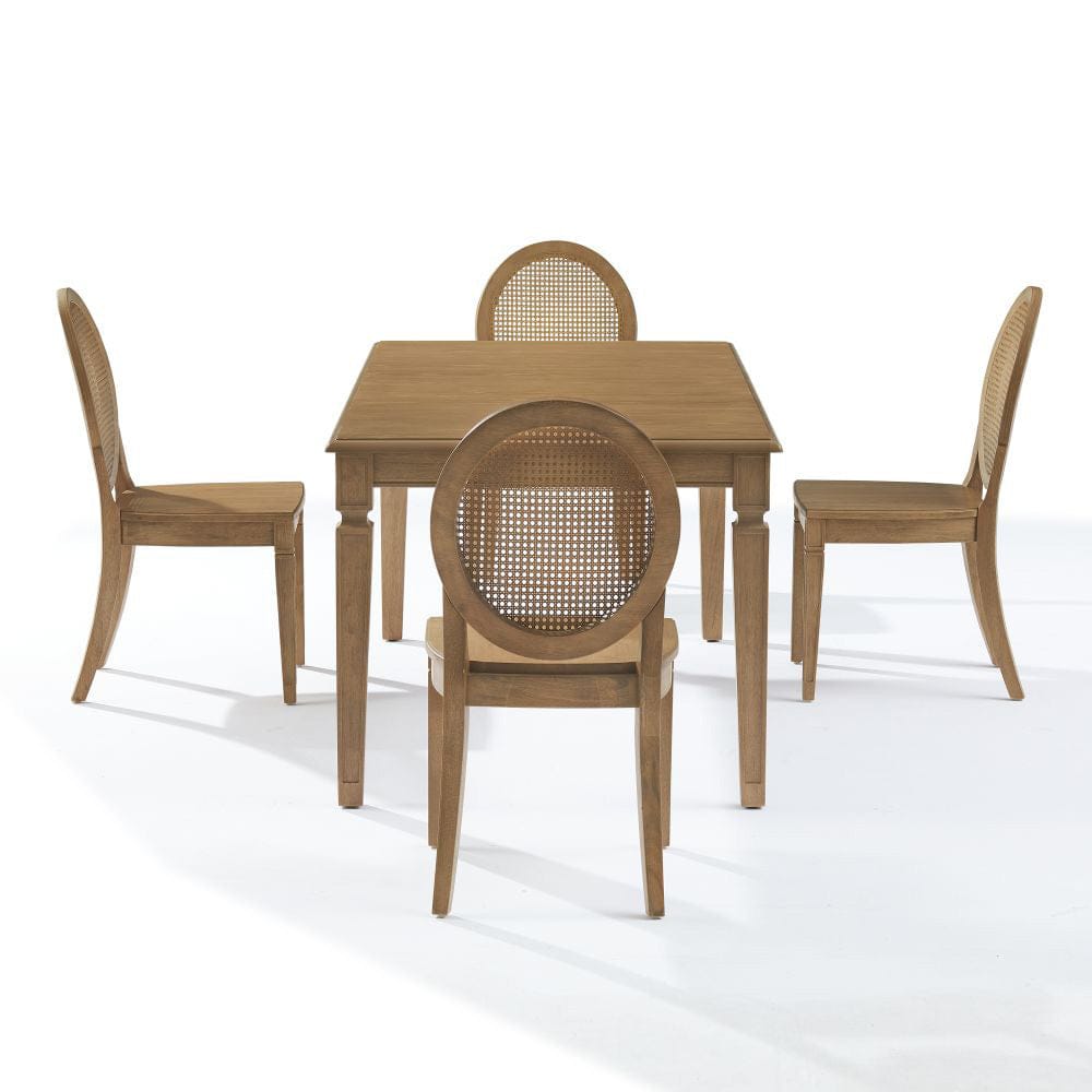 Crosley Furniture - Katia 5-Piece Dining Table Set For 4 With Cane-Back Chairs - Table & 4 Cane-Back Chairs - KF20043DW view 3