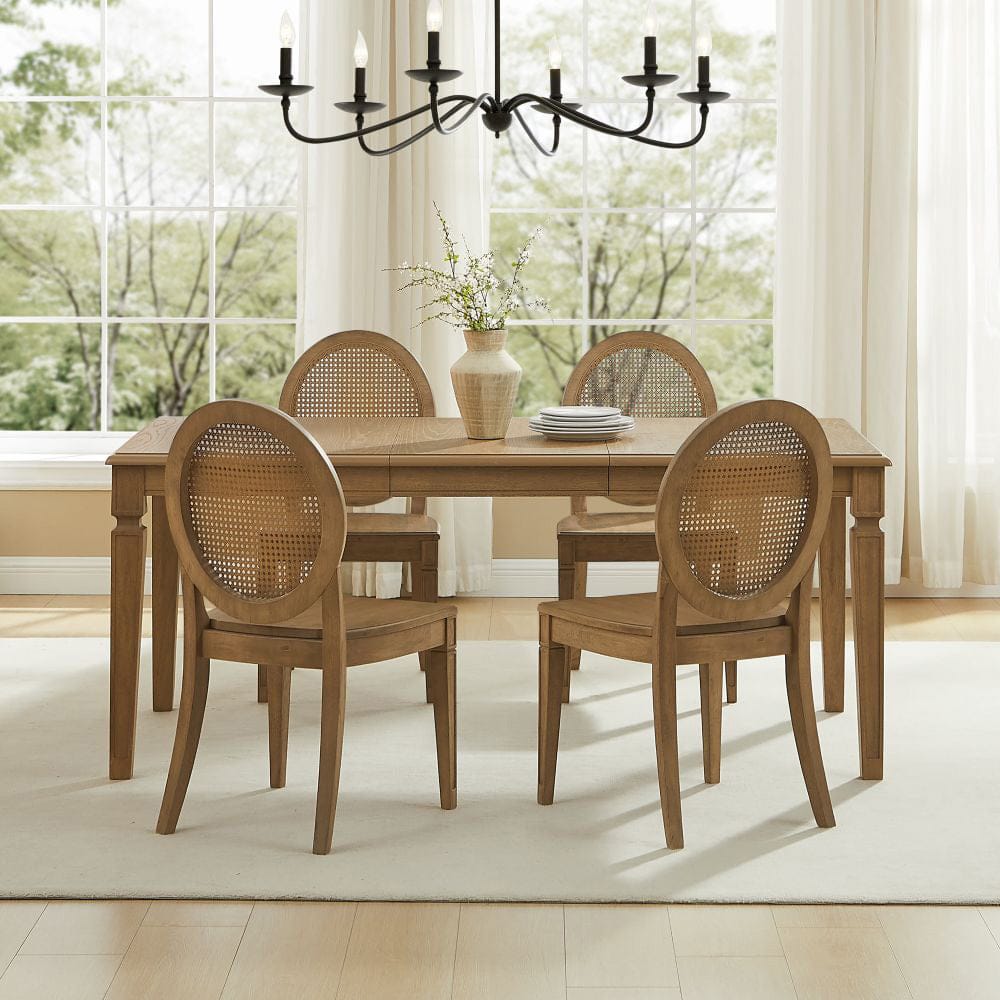 Crosley Furniture - Katia 5-Piece Dining Table Set For 4 With Cane-Back Chairs - Table & 4 Cane-Back Chairs - KF20043DW view 7