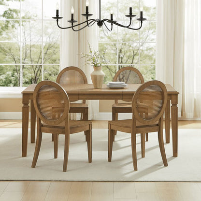 Crosley Furniture - Katia 5-Piece Dining Table Set For 4 With Cane-Back Chairs - Table & 4 Cane-Back Chairs - KF20043DW view 7