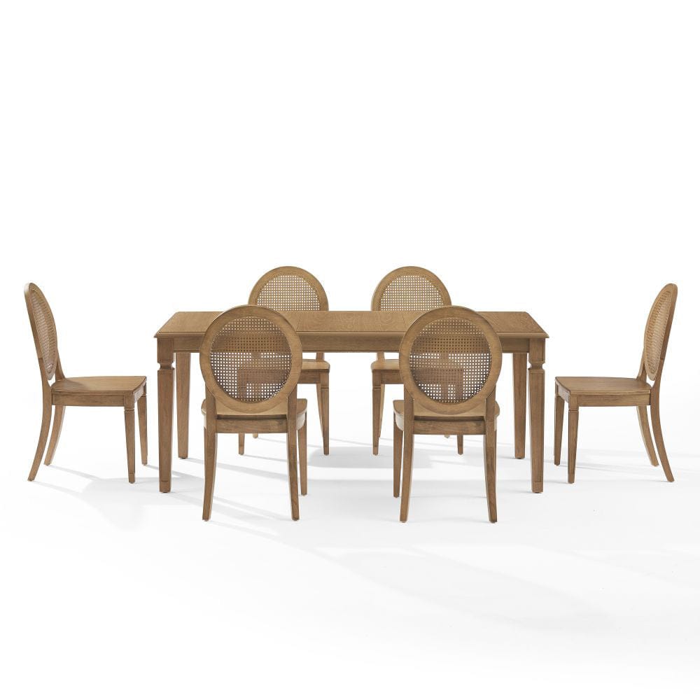 Crosley Furniture - Katia 7-Piece Dining Table Set For 6 With Cane-Back Chairs - Table & 6 Cane-Back Chairs - KF20037DW view 1