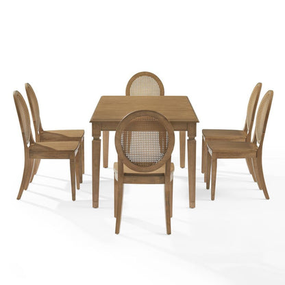 Crosley Furniture - Katia 7-Piece Dining Table Set For 6 With Cane-Back Chairs - Table & 6 Cane-Back Chairs - KF20037DW view 3