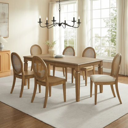 Crosley Furniture - Katia 7Pc Dining Set With Cane-Back Upholstered Chairs - Table, 4 Cane-Back Chairs, & 2 Upholstered Cane-Back Chairs - KF20039DW-CR view 6