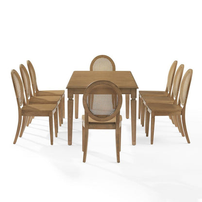 Crosley Furniture - Katia 9-Piece Dining Table Set For 8 With Cane-Back Chairs - Table & 8 Cane-Back Chairs - KF20040DW view 3