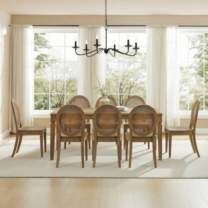 Crosley Furniture - Katia 9-Piece Dining Table Set For 8 With Cane-Back Chairs - Table & 8 Cane-Back Chairs - KF20040DW view 7