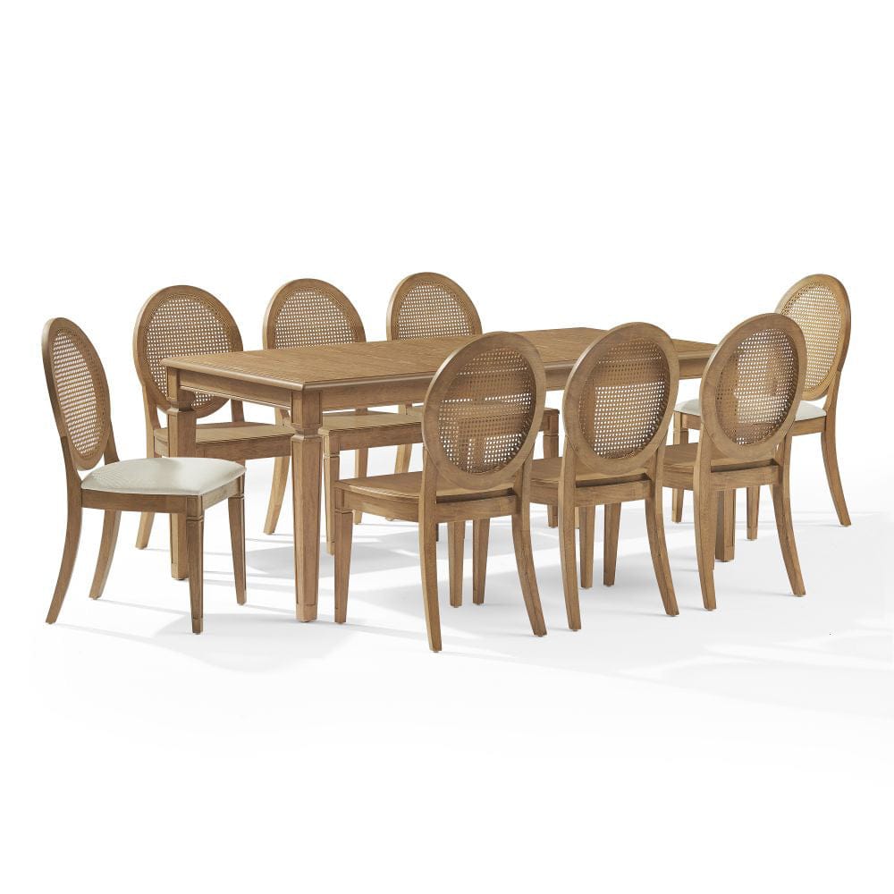 Crosley Furniture - Katia 9Pc Dining Set With Cane-Back Upholstered Chairs - Table, 6 Cane-Back Chairs, & 2 Upholstered Cane-Back Chairs - KF20042DW-CR view 1