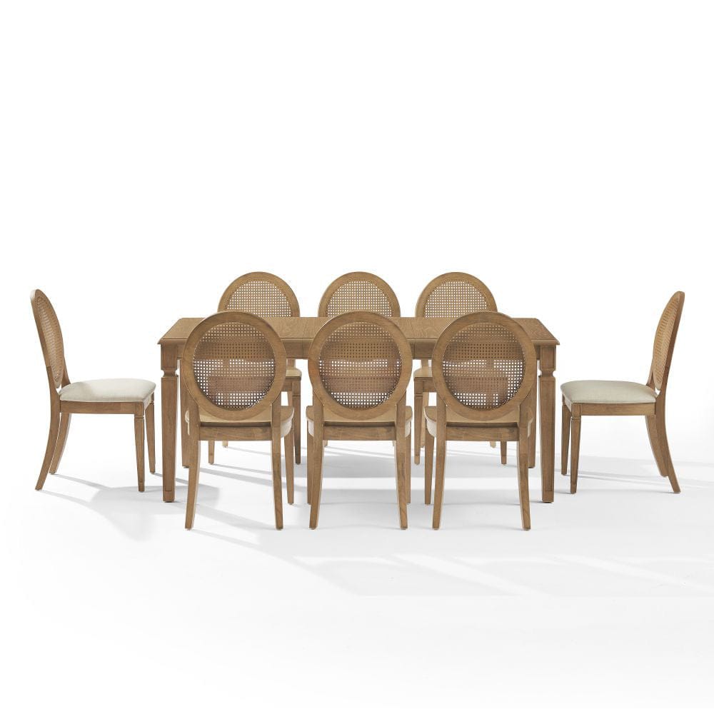 Crosley Furniture - Katia 9Pc Dining Set With Cane-Back Upholstered Chairs - Table, 6 Cane-Back Chairs, & 2 Upholstered Cane-Back Chairs - KF20042DW-CR view 2