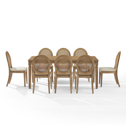 Crosley Furniture - Katia 9Pc Dining Set With Cane-Back Upholstered Chairs - Table, 6 Cane-Back Chairs, & 2 Upholstered Cane-Back Chairs - KF20042DW-CR view 2