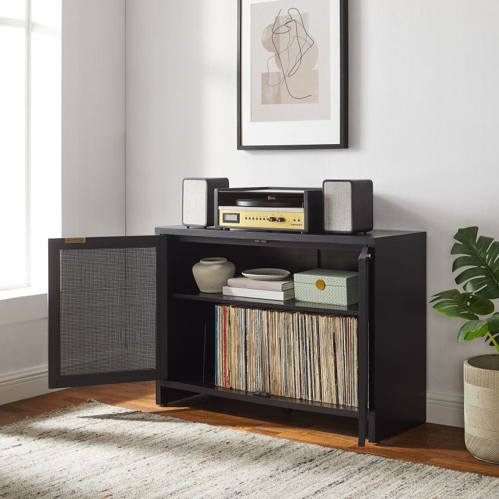 Crosley Furniture - Kenji Record Player Cabinet With Vinyl Storage - CF1146-BK view 3