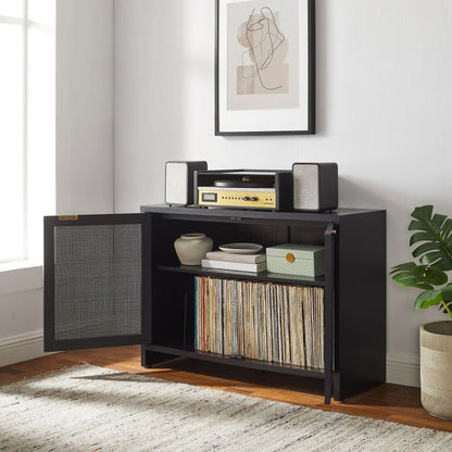 Crosley Furniture - Kenji Record Player Cabinet With Vinyl Storage - CF1146-BK view 3