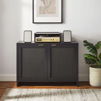 Crosley Furniture - Kenji Record Player Cabinet With Vinyl Storage - CF1146-BK view 4