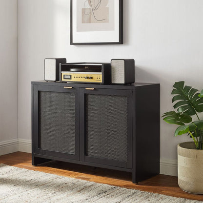 Crosley Furniture - Kenji Record Player Cabinet With Vinyl Storage - CF1146-BK view 5