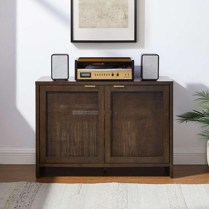 Crosley Furniture - Kenji Record Storage Media Console Dark Brown - CF1146-BR veiw 3
