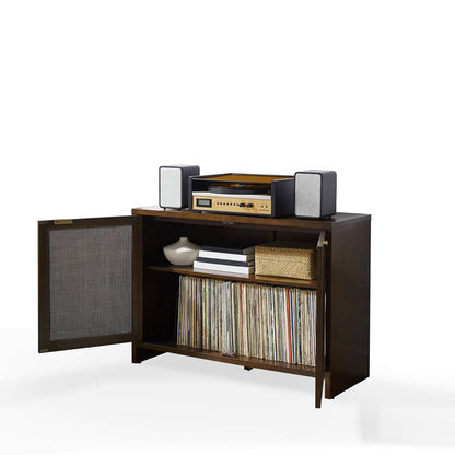 Crosley Furniture - Kenji Record Storage Media Console Dark Brown - CF1146-BR veiw 7