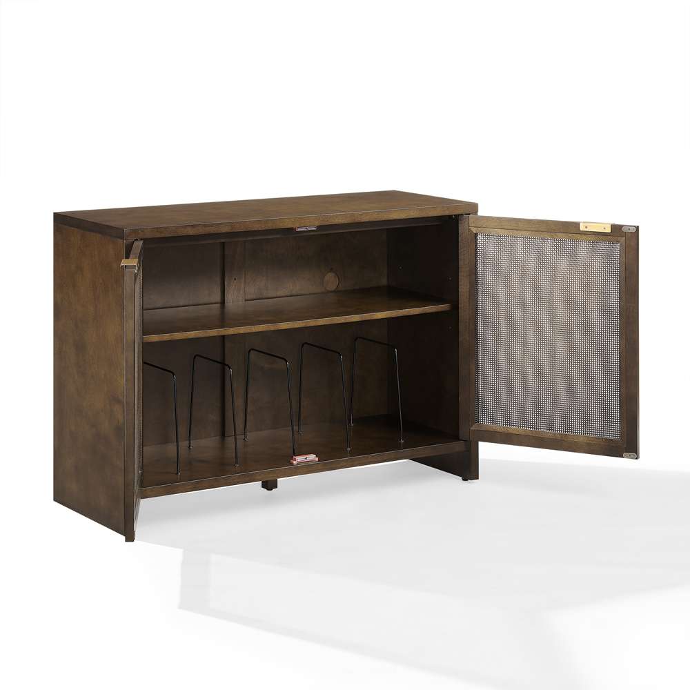 Crosley Furniture - Kenji Record Storage Media Console Dark Brown - CF1146-BR veiw 9