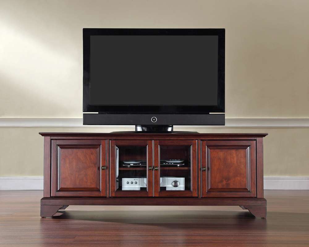 Crosley Furniture - LaFayette 60in Low ProfileTV Stand in Vintage Mahogany Finish - KF10005BMA veiw 2