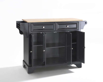 Crosley Furniture - LaFayette Natural Wood Top Kitchen Island in Black Finish - KF30001BBK veiw 3