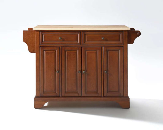 Crosley Furniture - LaFayette Natural Wood Top Kitchen Island in Classic Cherry Finish - KF30001BCH veiw 1