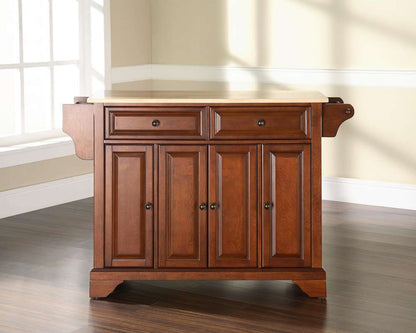 Crosley Furniture - LaFayette Natural Wood Top Kitchen Island in Classic Cherry Finish - KF30001BCH veiw 2