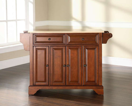 Crosley Furniture - LaFayette Natural Wood Top Kitchen Island in Classic Cherry Finish - KF30001BCH veiw 2