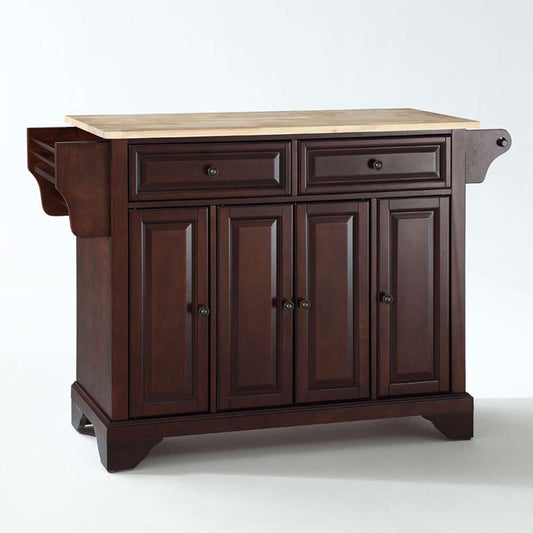 Crosley Furniture - LaFayette Natural Wood Top Kitchen Island in Vintage Mahogany Finish - KF30001BMA view 1