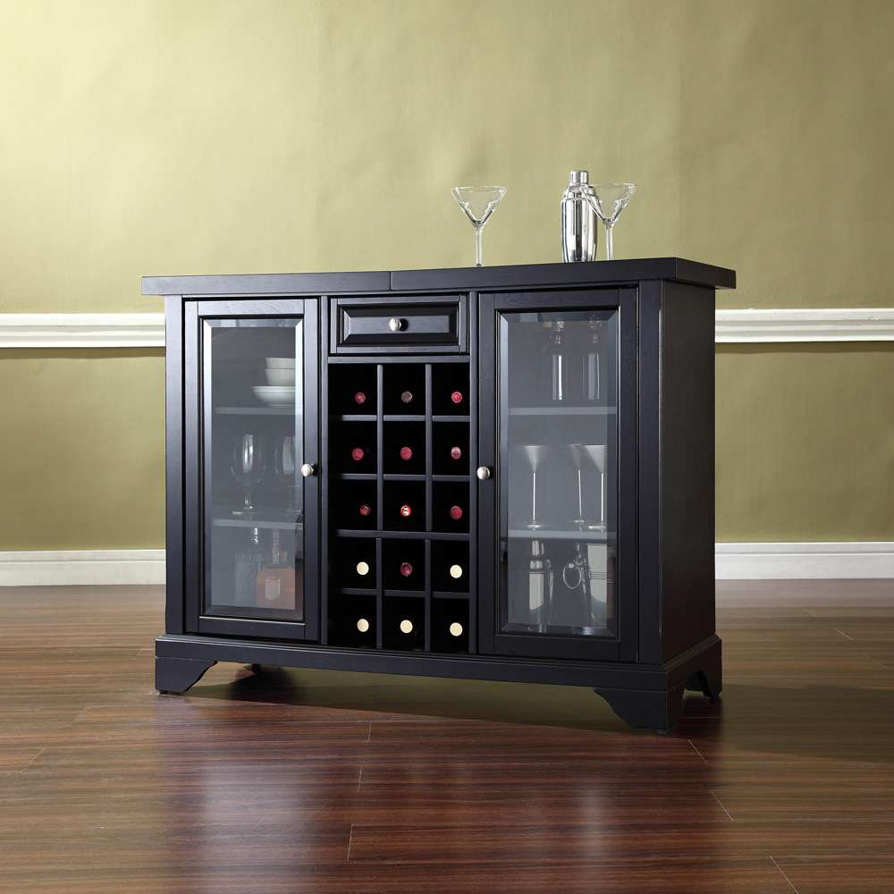 Crosley Furniture - LaFayette Sliding Top Bar Cabinet in Black Finish - KF40002BBK veiw 1