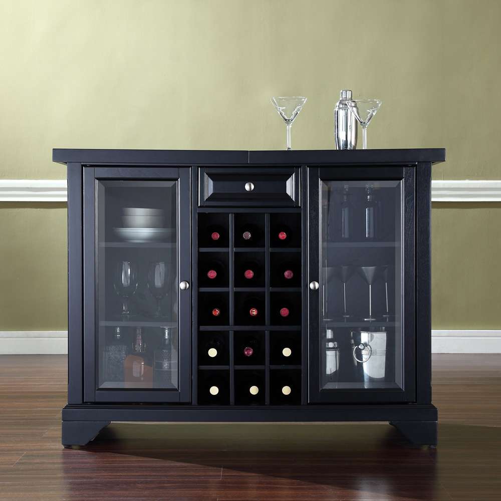 Crosley Furniture - LaFayette Sliding Top Bar Cabinet in Black Finish - KF40002BBK veiw 2