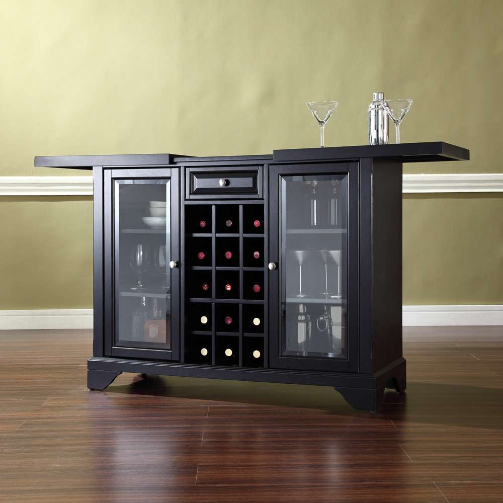 Crosley Furniture - LaFayette Sliding Top Bar Cabinet in Black Finish - KF40002BBK veiw 3