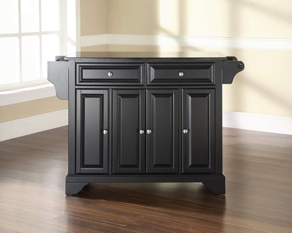 Crosley Furniture - LaFayette Solid Black Granite Top Kitchen Island in Black Finish - KF30004BBK veiw 3