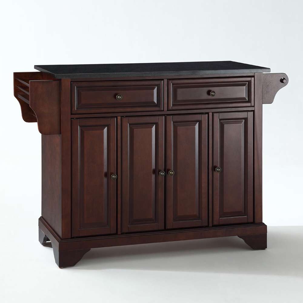 Crosley Furniture - LaFayette Solid Black Granite Top Kitchen Island in Vintage Mahogany Finish - KF30004BMA veiw 1