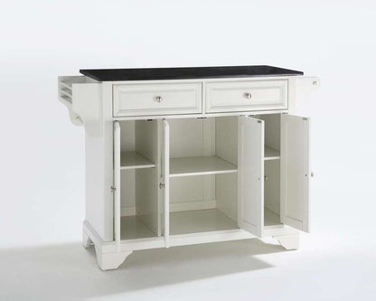 Crosley Furniture - LaFayette Solid Black Granite Top Kitchen Island in White Finish - KF30004BWH view 2