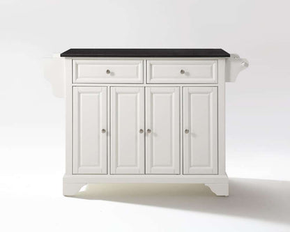 Crosley Furniture - LaFayette Solid Black Granite Top Kitchen Island in White Finish - KF30004BWH veiw 1