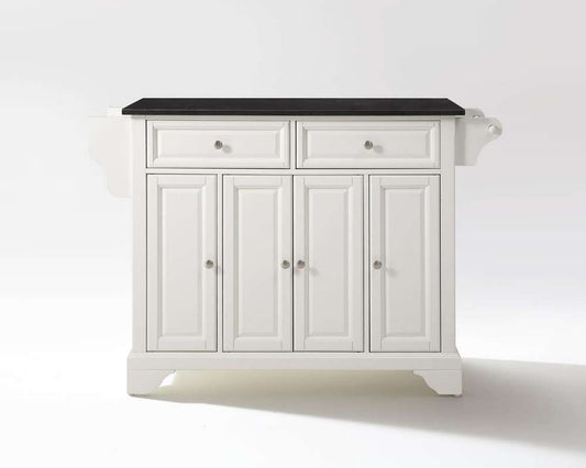 Crosley Furniture - LaFayette Solid Black Granite Top Kitchen Island in White Finish - KF30004BWH veiw 1