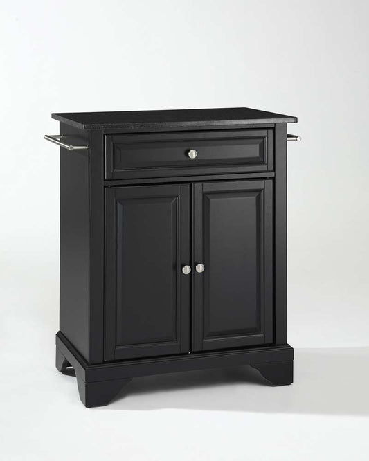 Crosley Furniture - LaFayette Solid Black Granite Top Portable Kitchen Island in Black Finish - KF30024BBK veiw 1