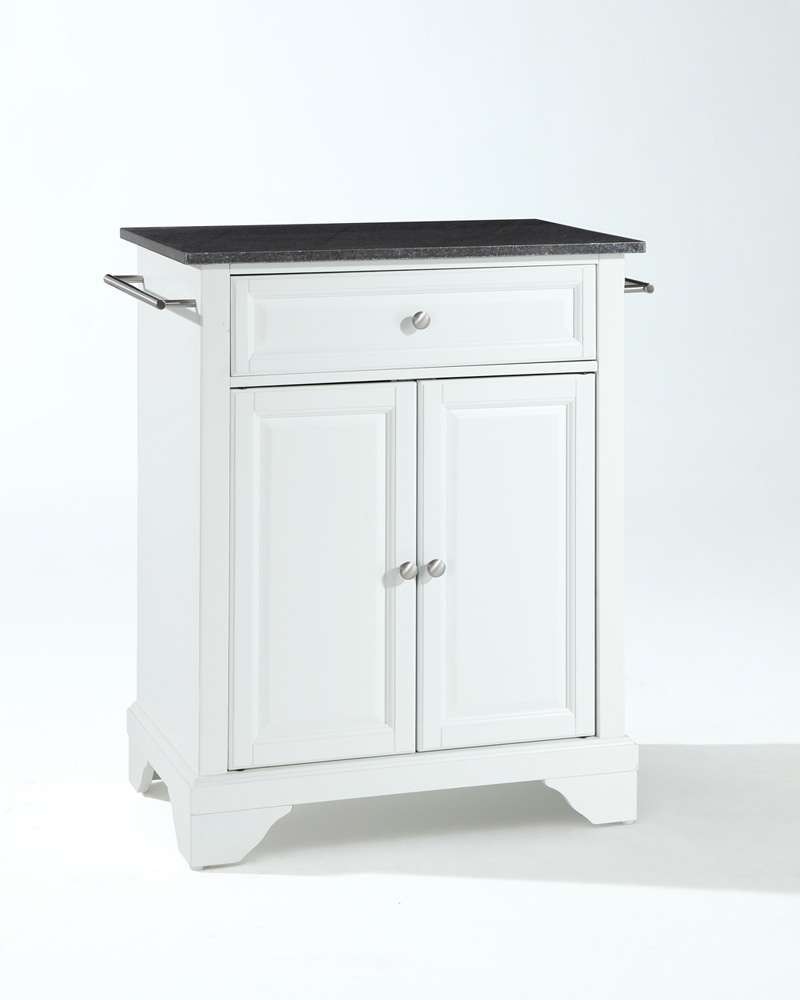Crosley Furniture - LaFayette Solid Black Granite Top Portable Kitchen Island in White Finish - KF30024BWH view 1