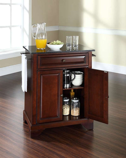 Crosley Furniture - LaFayette Solid Black Granite Top Portable Kitchen Island in Vintage Mahogany Finish - KF30024BMA veiw 3