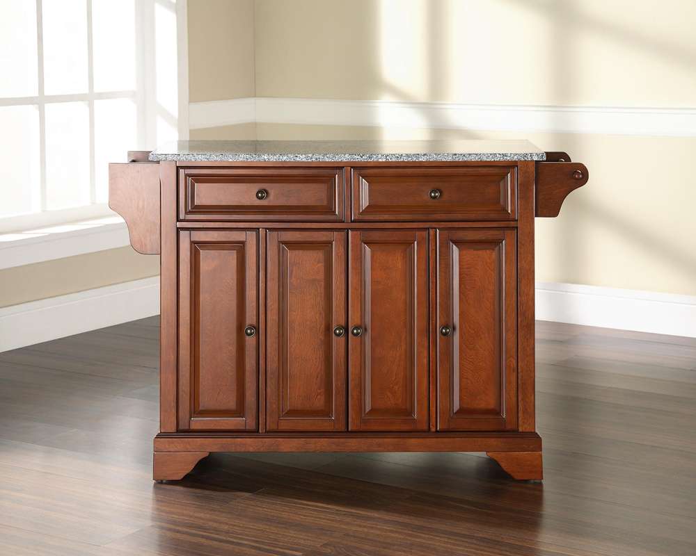 Crosley Furniture - LaFayette Solid Granite Top Kitchen Island in Classic Cherry Finish - KF30003BCH veiw 2