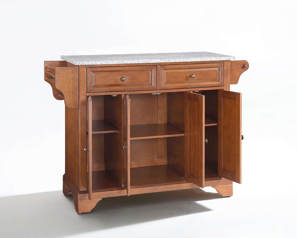 Crosley Furniture - LaFayette Solid Granite Top Kitchen Island in Classic Cherry Finish - KF30003BCH veiw 3