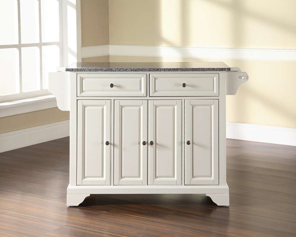 Crosley Furniture - LaFayette Solid Granite Top Kitchen Island in White Finish - KF30003BWH veiw 2
